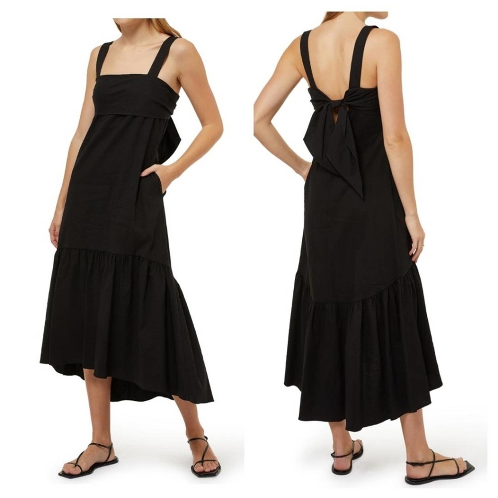 New Tie-Back Dress in Stretch Linen